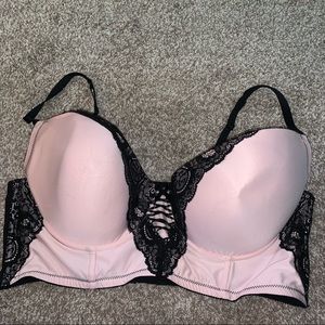 TORRID PIN UP PINK BLACK CORSET BUSTIER RARE HTF  (AG)